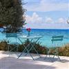 DEGHI Set bistrot pieghevole con tavolo 70x70 cm e 2 sedie in acciaio blu pavone - Atelier