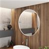 DEGHI Specchio bagno 75 cm con cornice bianco opaco in alluminio - Talas