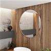 DEGHI Specchio bagno 75 cm con cornice in alluminio champagne - Talas