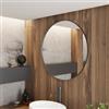 DEGHI Specchio bagno 75 cm con cornice in alluminio nero spazzolato - Talas