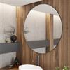 DEGHI Specchio bagno 100 cm con cornice nero spazzolato in alluminio - Talas