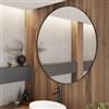 DEGHI Specchio bagno 110 cm con cornice in alluminio nero opaco - Talas