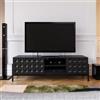 DEGHI Mobile porta tv 153x48h cm nero con piedi in metallo e 3 ante soft close - Miara