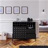 DEGHI Mobile portabottiglie 108x90h cm nero con piedi in metallo e soft close - Miara
