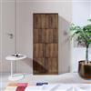DEGHI Scarpiera salvaspazio 63x153h cm noce con frontali decorati e 4 ante a ribalta - Kyra