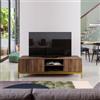 DEGHI Mobile porta tv 153x48h cm noce con piedi in metallo oro bronzato e 3 ante soft close - Kyra