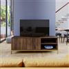 DEGHI Mobile porta tv 163x58h cm noce con piedi in metallo oro bronzato e 2 ante soft close - Kyra