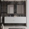 DEGHI Mobile bagno sospeso 180 cm bianco opaco con 4 cassetti e lavabo - Deck
