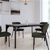 DEGHI Tavolo da pranzo 150x90 cm effetto frassino nero minerale - Tanli