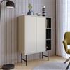 DEGHI Mobile contenitore 90x130h cm cashmere e nero effetto legno - Elthon