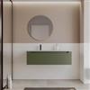 DEGHI Mobile bagno sospeso 120 cm sx verde nordico cannettato con lavabo - Deck