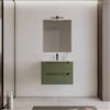 DEGHI Mobile bagno sospeso 70 cm verde nordico cannettato con lavabo - Deck