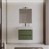 DEGHI Mobile bagno sospeso 70 cm verde nordico cannettato con lavabo in resina - Deck