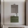 DEGHI Mobile bagno sospeso 70 cm verde nordico cannettato con top - Deck