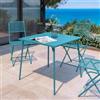 DEGHI Tavolo da esterno 80x80 cm in acciaio blu maldive - Faber