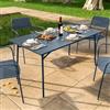 DEGHI Tavolo da esterno 150x80 cm in acciaio blu oceano - Faber