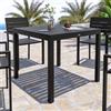 DEGHI Tavolo da esterno 90x90 cm in alluminio antracite con top a doghe - Carioca