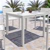 DEGHI Tavolo da esterno 90x90 cm in alluminio bianco con top a doghe - Carioca