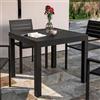 DEGHI Tavolo da esterno allungabile 90/180x90 cm in alluminio antracite con top a doghe - Carioca