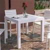 DEGHI Tavolo da esterno allungabile 90/180x90 cm in alluminio bianco con top a doghe - Carioca