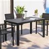 DEGHI Tavolo da esterno allungabile 140/210x77 cm in alluminio antracite con top a doghe - Carioca