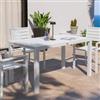 DEGHI Tavolo da esterno allungabile 140/210x77 cm in alluminio bianco con top a doghe - Carioca
