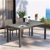 DEGHI Tavolo da esterno allungabile 160/240x90 cm in alluminio tortora con top a doghe - Carioca