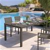 DEGHI Tavolo da esterno allungabile 200/300x100 cm in alluminio tortora con top a doghe - Carioca