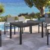 DEGHI Tavolo da esterno allungabile 135/270x90 cm in alluminio antracite con top a doghe - Carioca