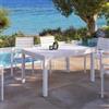 DEGHI Tavolo da esterno allungabile 135/270x90 cm in alluminio bianco con top a doghe - Carioca