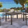 DEGHI Tavolo da esterno allungabile 135/270x90 cm in alluminio tortora con top a doghe - Carioca