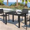 DEGHI Tavolo da esterno allungabile 105/210x75 cm in alluminio antracite con top a doghe - Carioca