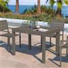 DEGHI Tavolo da esterno allungabile 105/210x75 cm in alluminio tortora con top a doghe - Carioca