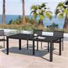 DEGHI Tavolo da esterno allungabile 200/260/320x100 cm in alluminio antracite con top a doghe - Carioca