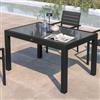 DEGHI Tavolo da esterno allungabile 135/270x90 cm in alluminio antracite con top in vetro - Carioca
