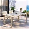 DEGHI Tavolo da esterno allungabile 160/240x90 cm in alluminio vaniglia con top a doghe - Carioca