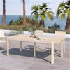 DEGHI Tavolo da esterno allungabile 200/260/320x100 cm in alluminio vaniglia con top a doghe - Carioca