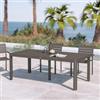 DEGHI Tavolo da esterno allungabile 200/260/320x100 cm in alluminio tortora con top a doghe - Carioca
