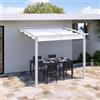 DEGHI Pergola 3x3 m in alluminio bianco con telo scorrevole - Norris