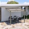 DEGHI Pergola 3x3 m in alluminio tortora con telo scorrevole - Norris