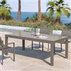 DEGHI Tavolo da esterno allungabile 200/300x100 cm in alluminio tortora con top in vetro - Carioca