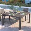 DEGHI Tavolo da esterno 136x136 cm in alluminio tortora con top a doghe - Carioca