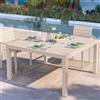 DEGHI Tavolo da esterno 136x136 cm in alluminio vaniglia con top a doghe - Carioca