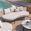 DEGHI Divano da giardino 3 posti alluminio antracite e cuscini in tessuto olefin grigio chiaro - Keanu
