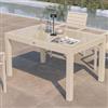 DEGHI Tavolo da esterno allungabile 135/270x90 cm in alluminio vaniglia con top in vetro - Carioca
