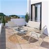 DEGHI Set relax salvaspazio pieghevole da esterno in alluminio e textilene beige- Melita
