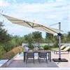 DEGHI Ombrellone 4x4 m con palo laterale in alluminio silver e telo in poliestere ecrù - Porto Cervo