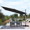 DEGHI Ombrellone 4x4 m con palo laterale in alluminio silver e telo in poliestere antracite - Porto Cervo