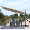 DEGHI Ombrellone 4x4 m con palo laterale in alluminio silver e telo in poliestere tortora - Porto Cervo
