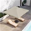 DEGHI Ombrellone 3x3 m palo centrale alluminio antracite e telo ecrù con flap - Tabago